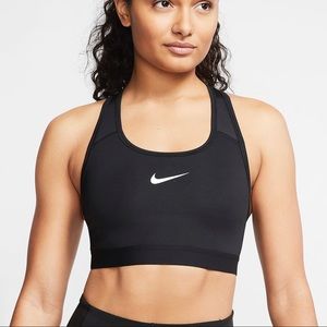 Nike Pro Sports Bra Dri Fit Black Racerback Workout Athletic Just Do It